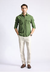 Green Textured Shirt